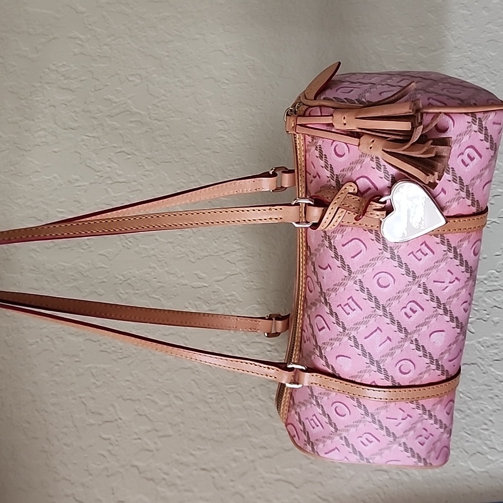 Dooney & Bourke Pink and Tan Shoulder Bag